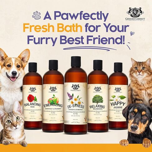 De-Stress Aromatherapy Dog Shampoo Itchy Skin Relief and Conditioner - Lavender Dog Shampoo with Aloe Vera, Chamomile & Oatmeal Shampoo for Dogs, 16 oz in Kuwait