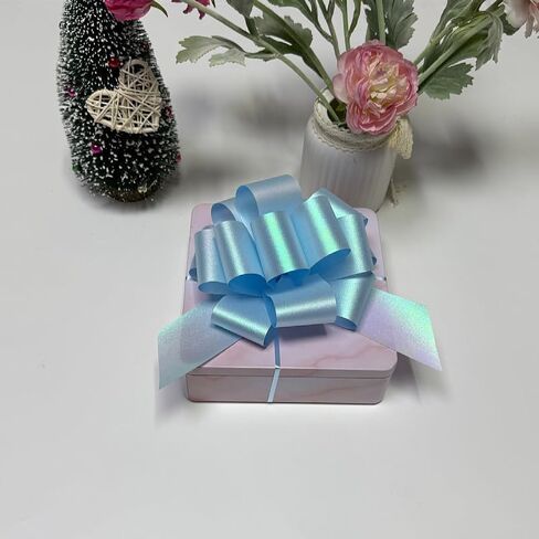 6 PcsGlitter Pearlescent Pull Bows for Gift Wrapping,6 Inch Shiny Gift Bows,Decorative Ribbon Bows for Flower Bouquets, Baskets, Birthday Presents, Anniversary & Wedding Decorations (Yellow) in Kuwait