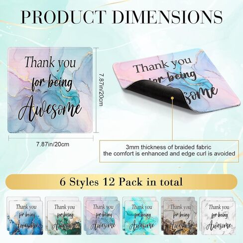 12 PCS Higiation Gifts Mouse Pad Thank لك لكونك رهيبة للمعلم تقدير أسبوع الهدايا Mousepad bulk in Kuwait
