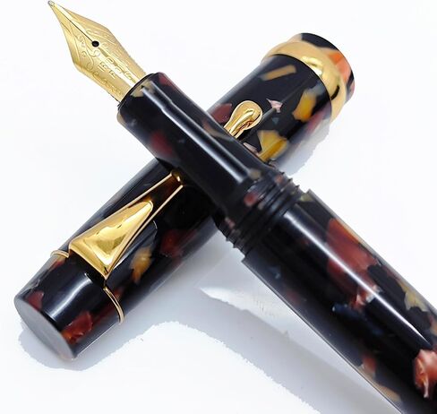 Luxury Writing Fountain Pen Set, Light Green Acrylic Marble,Medium Nib, Refillable Ink Converter, Ink Cartridge (Blue/Black) Gift Box in Saudi Arabia