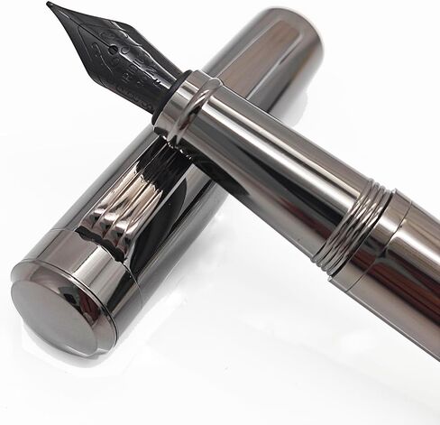 Luxury Writing Fountain Pen Set, Light Green Acrylic Marble,Medium Nib, Refillable Ink Converter, Ink Cartridge (Blue/Black) Gift Box in Saudi Arabia