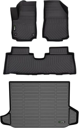 Floor Mats Custom for GMC Terrain 2018-2024 & Chevrolet Equinox 2018-2024 All Weather Protection TPE Heavy Duty Non-Slip Automotive Floor Liners Fits Front& 2nd Row Full Set Accessories, Black in Saudi Arabia