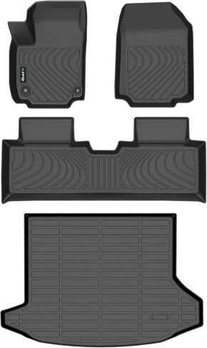 Floor Mats Custom for GMC Terrain 2018-2024 & Chevrolet Equinox 2018-2024 All Weather Protection TPE Heavy Duty Non-Slip Automotive Floor Liners Fits Front& 2nd Row Full Set Accessories, Black in Saudi Arabia