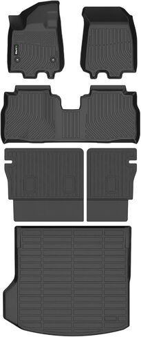 Floor Mats Custom for GMC Terrain 2018-2024 & Chevrolet Equinox 2018-2024 All Weather Protection TPE Heavy Duty Non-Slip Automotive Floor Liners Fits Front& 2nd Row Full Set Accessories, Black in Saudi Arabia