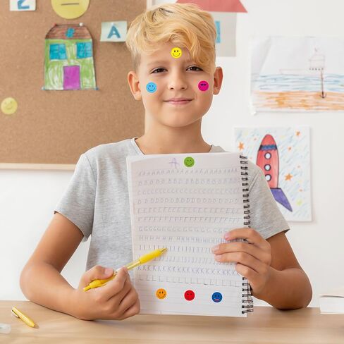 7200 PCS Happy Smiley Face Stickers Colorful Small Happy Face Sticker Round Classroom Behavior Incentive Chart Stickers for Classroom Management Teacher Student Reward Supplies (Colorful) in Saudi Arabia