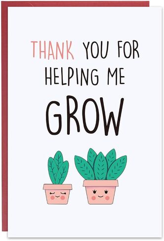Ithmahco Thank You Teacher Card, Helping Me Grow Card, Appreciation Greeting Cards for Teacher Mom Mother Dad, Thank You Gifts For Women in Kuwait