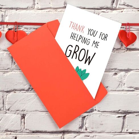 Ithmahco Thank You Teacher Card, Helping Me Grow Card, Appreciation Greeting Cards for Teacher Mom Mother Dad, Thank You Gifts For Women in Kuwait