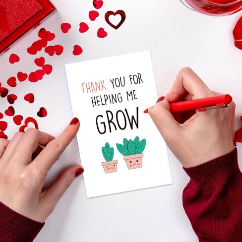 Ithmahco Thank You Teacher Card, Helping Me Grow Card, Appreciation Greeting Cards for Teacher Mom Mother Dad, Thank You Gifts For Women in Kuwait