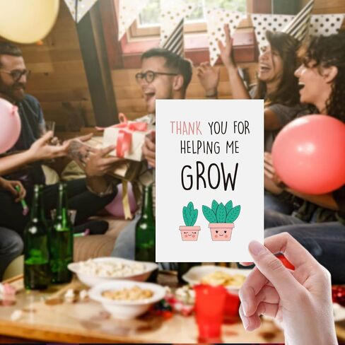 Ithmahco Thank You Teacher Card, Helping Me Grow Card, Appreciation Greeting Cards for Teacher Mom Mother Dad, Thank You Gifts For Women in Kuwait