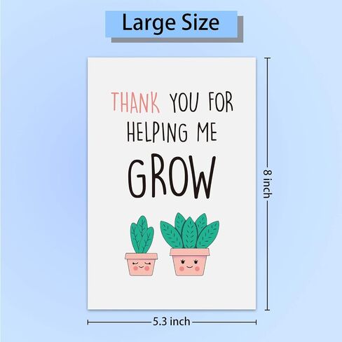 Ithmahco Thank You Teacher Card, Helping Me Grow Card, Appreciation Greeting Cards for Teacher Mom Mother Dad, Thank You Gifts For Women in Kuwait