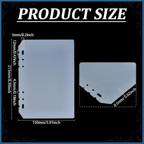 BENECREAT 20Pcs 8.4x5.9Inch PP Binders Index Divider Sheets, 6 Ring A5 Insertable Tab Divider Full Page Flat Sheet Lifter for Notebooks and Binders in Kuwait
