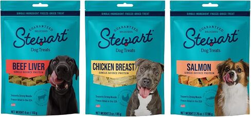 Stewart Freeze Dried Dog Treats, Chicken Breast, 2.5 oz, Grain Free & Gluten Free, Resealable Pouch, Single Ingredient, Training Treat in Saudi Arabia