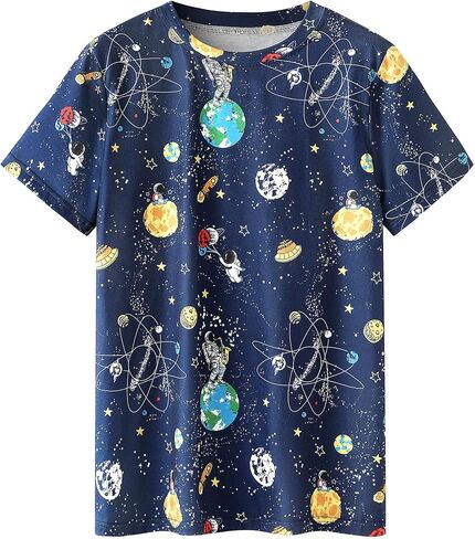 Ezcosplay Women Short Sleeve Space Shuttle Astronaut Universe Galaxy T-Shirt Graphic Shirt Casual Tee Tops in Kuwait