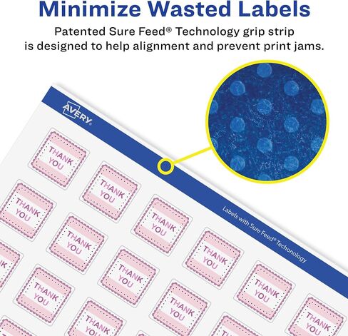 Avery Matte White Removable Square Labels with Sure Feed Technology, Print-to-The-Edge, 3/4" x 3/4", 1,200 Removable Labels, Laser/Inkjet Printable Labels in Kuwait