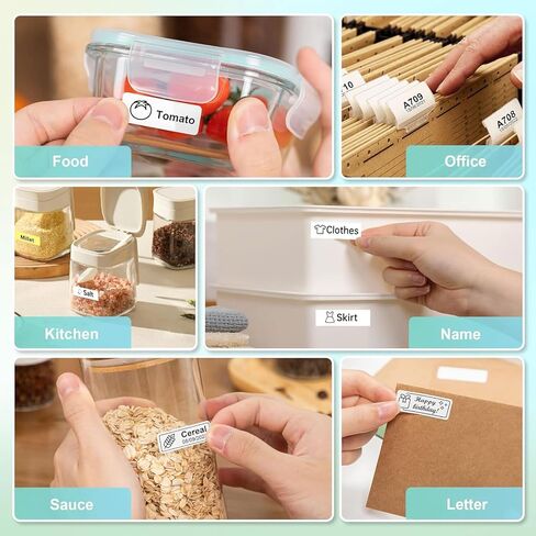 Mini Thermal Printer - 8 Rolls 50x15mm White Self-Adhesive Label Maker Tape for Portable Printer, Sticker Labels for Home Office School Organization in Saudi Arabia