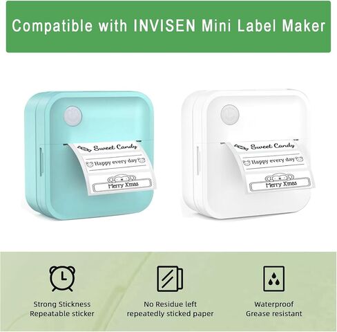 Mini Thermal Printer - 8 Rolls 50x15mm White Self-Adhesive Label Maker Tape for Portable Printer, Sticker Labels for Home Office School Organization in Saudi Arabia