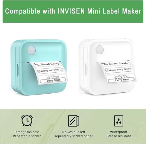 Mini Thermal Printer - 8 Rolls 50x15mm White Self-Adhesive Label Maker Tape for Portable Printer, Sticker Labels for Home Office School Organization in Kuwait