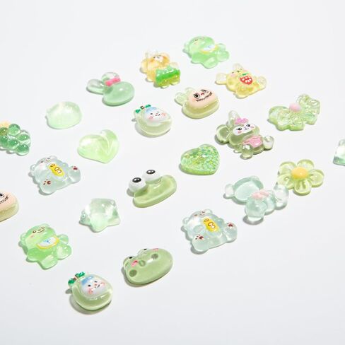 60pcs Slime Charms Cartoons Cute Set Bulk Mixed Lot Assorted Cartoons Resin Flatback Cute Sets for DIY Crafts Making Ornament Scrapbooking in Saudi Arabia