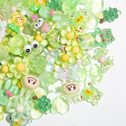 60pcs Slime Charms Cartoons Cute Set Bulk Mixed Lot Assorted Cartoons Resin Flatback Cute Sets for DIY Crafts Making Ornament Scrapbooking in Saudi Arabia