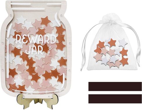 36pcs Classroom Reward Jar, 8'' Magnetic Reward Jar for Classroom Board, Incentive Reward System for Kids, Teacher's Behavior Management Tool(Rainbow Star 5''x8'') in Saudi Arabia