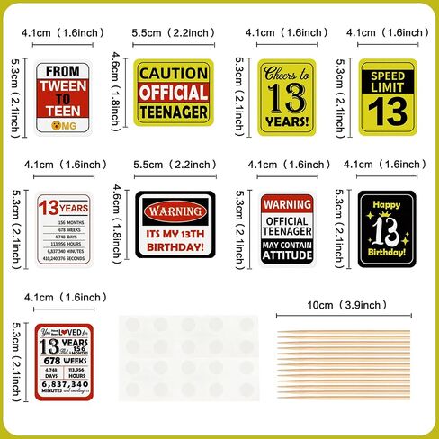 36pcs عيد ميلاد 13th Cupcake Toppers Heaits to 13 years teenager الرسمية من Tween إلى Teen Speed ​​Limit 13th عيد ميلاد Cupcake يختار الفتاة الحفلات الذكرى السنوية in Kuwait