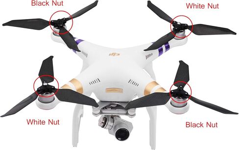 O'woda Foldable Carbon Fiber Tri-Blades Propellers Low-Noise Quick Release CW & CCW Props for DJI Phantom 3 Standard/Professional/Advance / 3SE Drone Accessories in Saudi Arabia