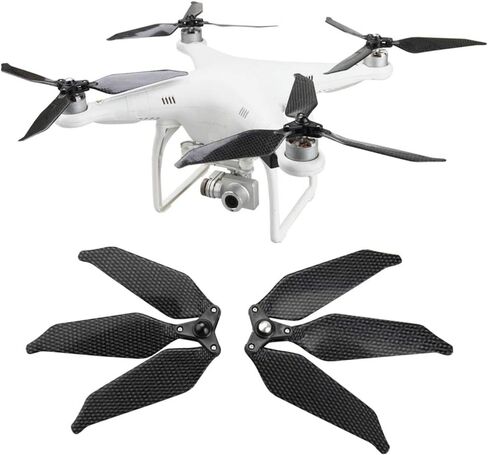 O'woda Foldable Carbon Fiber Tri-Blades Propellers Low-Noise Quick Release CW & CCW Props for DJI Phantom 3 Standard/Professional/Advance / 3SE Drone Accessories in Saudi Arabia