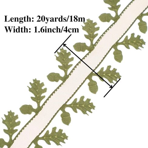 Green Leaf Ribbon 20 Yards Artificial Leaves Trim for Gift Wrapping Crafts Party Home Decoration in Saudi Arabia