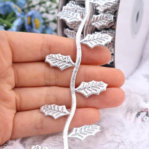 Green Leaf Ribbon 20 Yards Artificial Leaves Trim for Gift Wrapping Crafts Party Home Decoration in Saudi Arabia