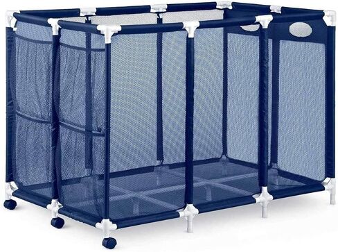 Modern Blue Pool Storage Bin - XX-Large | Nylon Mesh Basket Organizer For Your Goggles, Beach Balls, Floats, Swim Toys & Accessories | Air Dry Items Quickly & Easily Roll To Your Home Garage or Shed in Saudi Arabia