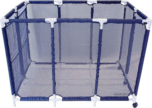 Modern Blue Pool Storage Bin - XX-Large | Nylon Mesh Basket Organizer For Your Goggles, Beach Balls, Floats, Swim Toys & Accessories | Air Dry Items Quickly & Easily Roll To Your Home Garage or Shed in Saudi Arabia