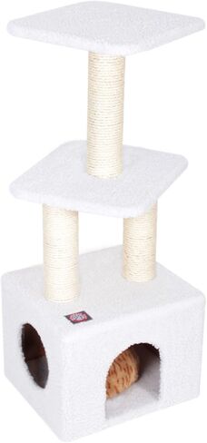 Majestic Pet Products 40 inch Beige Casita Cat Furniture Condo House Scratcher Multi Level Pet Activity Tree in Saudi Arabia