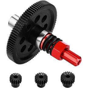 GLOBACT Steel 91T Slipper with 17T 18T 20T Pinions and Slipper Shaft for 1/10 Arrma Granite 550 Senton 550 Typhon 550 (Red)