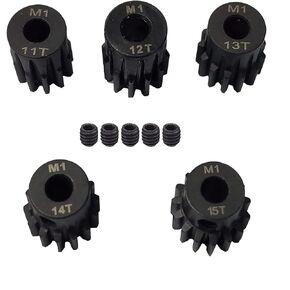 مجموعات التروس المعدنية M1 M1 Pinion 11T 12T 13T 14T 15T 5MM تروس محرك العمود مع مفتاح HEX لـ 1/10 TRACKSXAS ARRMA HSP HPI AXIAL TAMIYA LOSI RC CAR PROSTRESS