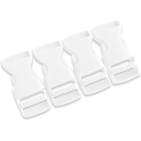 4 PCS أبيض الجانب الابليز البلاستيكي 3/4 بوصة (20 مم) - مقاطع سريعة لاستبدال حزام الظهر ، وأشرطة حزام ، مشبك طوق الكلاب ، باراكورد عريض ، سوار تكتيكي البقاء على قيد الحياة