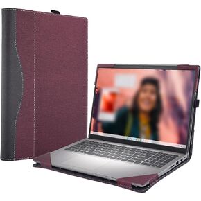2023 Laptop Case Cover for Dell Inspiron 15 3000 3530 3520 3510 3515 3511 & Vostro 15 Inch [Not Other Models] Notebook Sleeve Computer Bag Protective PU Leather Shell (red Wine)