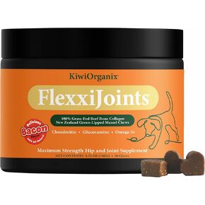 Nzorganix flexxijoints مفصل ومضغ المفصل للكلاب ، القطط • 100 ٪ من العشب العظم العظم العظم الكولاجين نيوزيلندا بلح البحر الأخضر