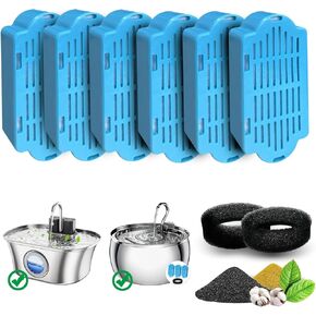 Cat Water Fountain Filters,Pet Water Fountain Replacement Filter for 108oz/3.2L and 135oz/4.0L Adjustable Water Flow Cat Fountain