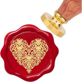 CRASPIRE HEART WAX SEAL SEAT 25MM قابلة للإزالة من النحاس النحاس القابل للإزالة عتيقة حب القلب ختم ختم الشمع مع مقبض خشبي لدعوات الزفاف دعوات هدية تزيين