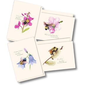 Earth Sky + Water - Spring Bee Contractment Set - 8 بطاقات فارغة مع مظاريف (2 كل من 4 أنماط)