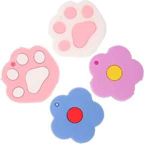 angoily keychain 4pcs سيليكون مفتاح الحلقة يغطي العلامات مفاتيح قشرة القشرة اللطيفة كبسولات حامي حامي المعرفات مجموعة مفاتيح مفتاح أغطية العلامات لتمييز مفاتيح البيت