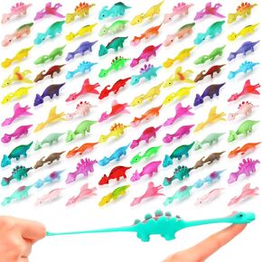 100 PCS MINI MILINGSHOT DINOSAUR TOYS Rubber Rubber Retruped Dinosaur Finger Slingshot Flying Flying for Flying Games Form