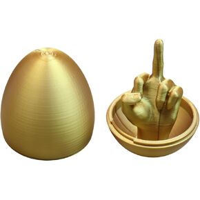 Middle Finger Easter Egg Gag Gift for Adults - Hilarious Pop-Up Pranks Egg with Hidden Surprise Finger, Quirky Joke Prank Gifts Safe & Reusable Easter Basket Stuffers (Shiny Gold, 1 Pack)