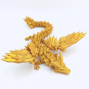 Dragon المطبوع ثلاثي الأبعاد - تنين مرن 18 بوصة مع الأجنحة ، ديكور المنزل ، هدية عيد ميلاد ، حيوان أليف المكتب (الذهب الأرجواني)