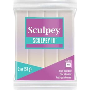 Sculpey III® Polymer Oven-Bake Clay, Pearl, Non Toxic, 2 oz. bar, Great for modeling, sculpting, holiday, DIY, mixed media and school projects.Perfect for kids & beginners!