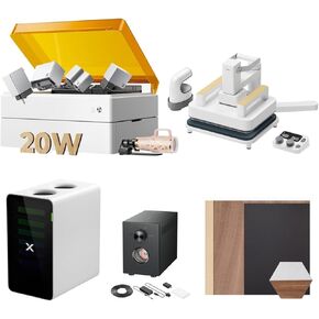 Xtool M1 Ultra 20W Premium Bundle مع مساعدة مكسرة الهواء ، جهاز تنقية Safetypro AP2 الدخان ، مجموعة Heat Press Kit