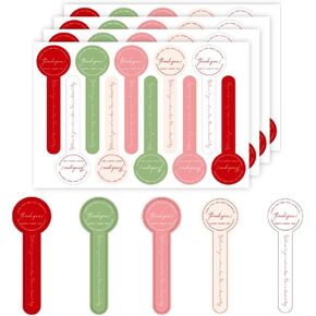 20 Sheets (200PCS) Lollipop Baking Stickers Thank You for Your Business Stickers Long Label Sealing Stickers for Baking Packaging Homemade Gift Envelope Seals