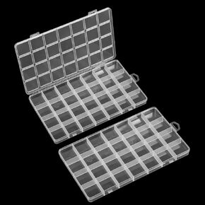 2PCS Bead Box Organizer ، 28 شبكات شبكات منظم صناديق ، 8.8 × 5.2 × 0.7 بوصة منظمو البلاستيك مع المقسمات ، ومنظمي الخرز الصافي والتخزين للمجوهرات ، والأجزاء الصغيرة ، والحرف اليدوية تخزين