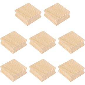 PATIKIL 40x40mm Wooden Stamp Block, 8 Pcs Blank Rubber Stamp Mounts Wooden Rubber Beech Hard Wood Blocks for Making DIY Crafting, Wood Color