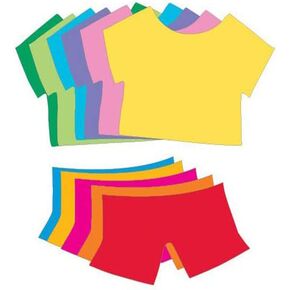 Hygloss Products Bright T-Shirt Shapes 25 Colored T-Shirts, Assorted